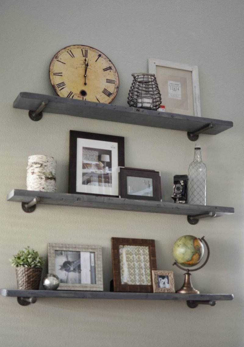 Shelves on the wall in the style of loft