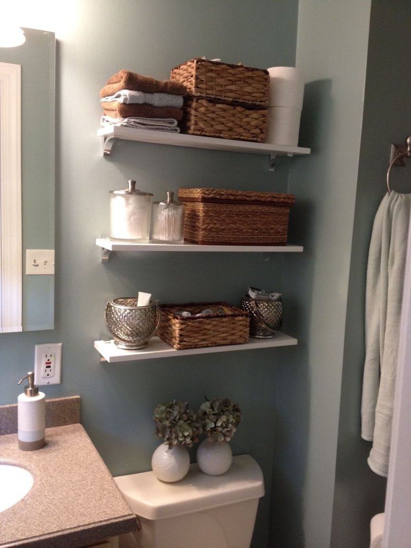 Shelves in the bathroom