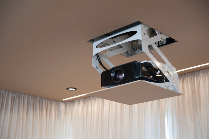 The projector is ceiling