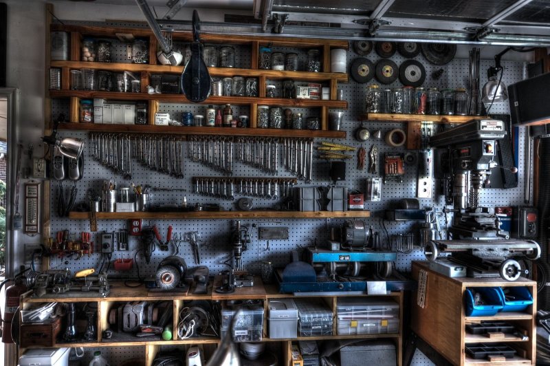 Garage with tools