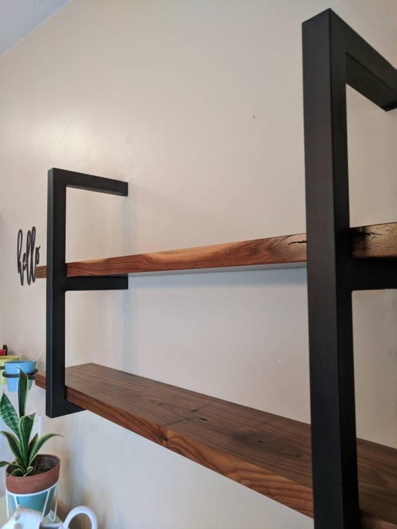 Wall -mounted shelves in the style of loft