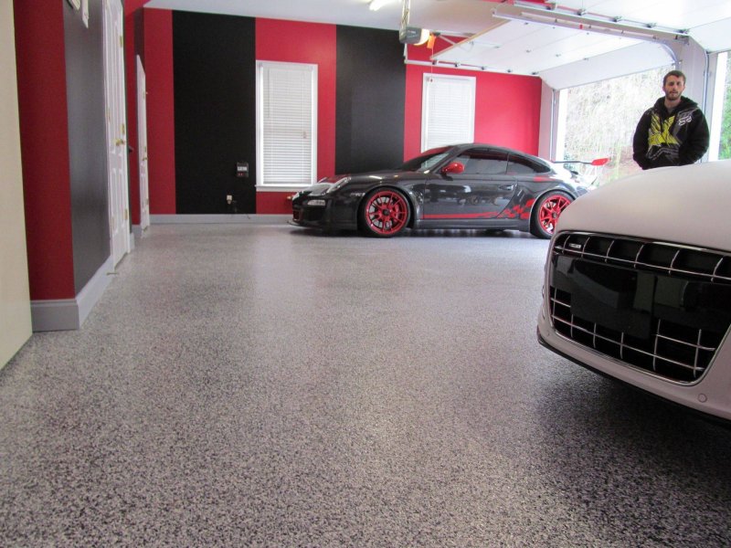 Polymer floor for garage