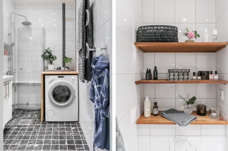 Bathroom with a washing machine