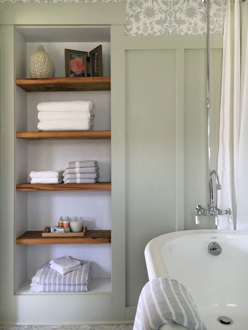 Shelves in the bathroom