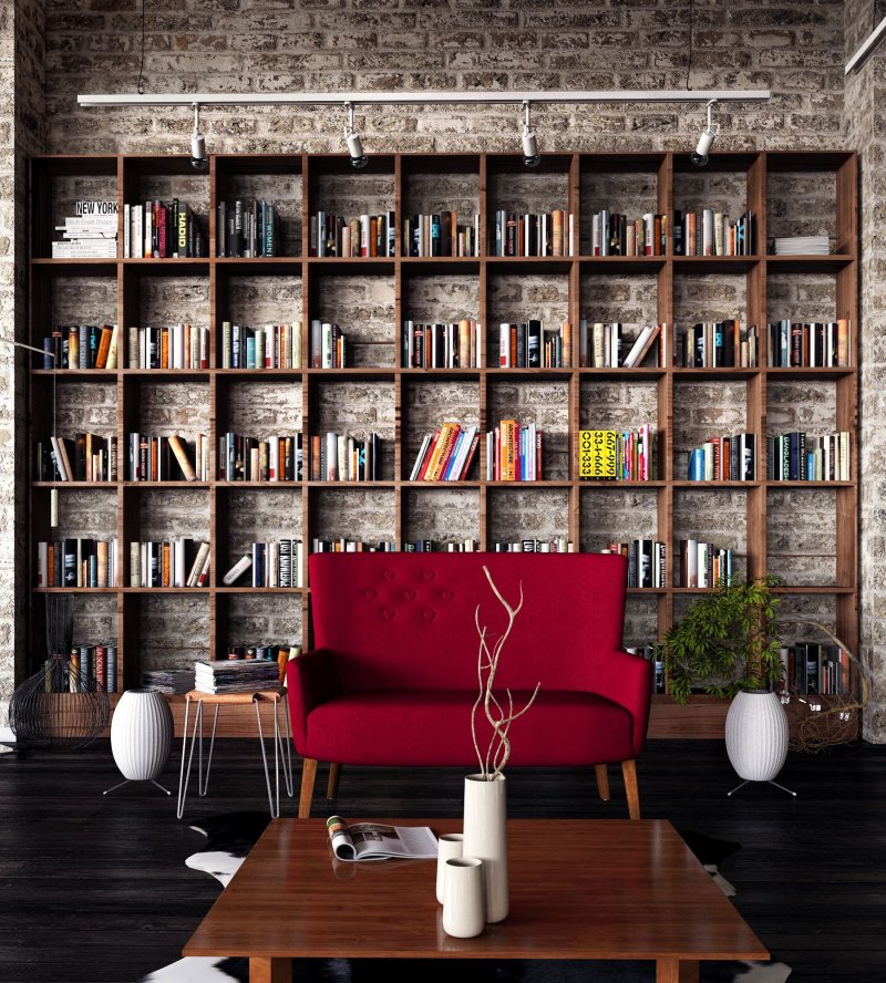 Book shelf in the style of loft