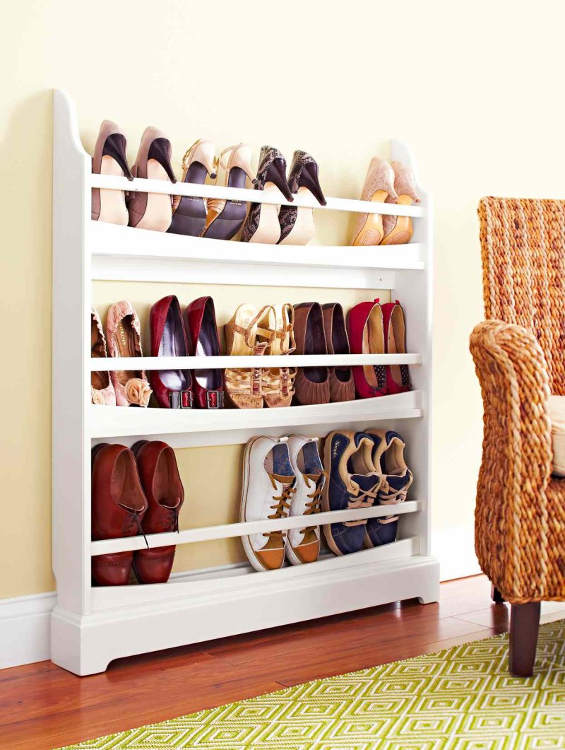 Shoe shelves in the dressing room