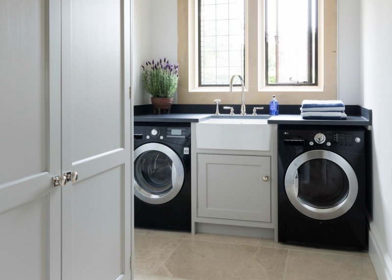 Washing machine in the interior