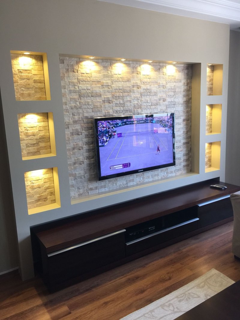 Wall design for TV