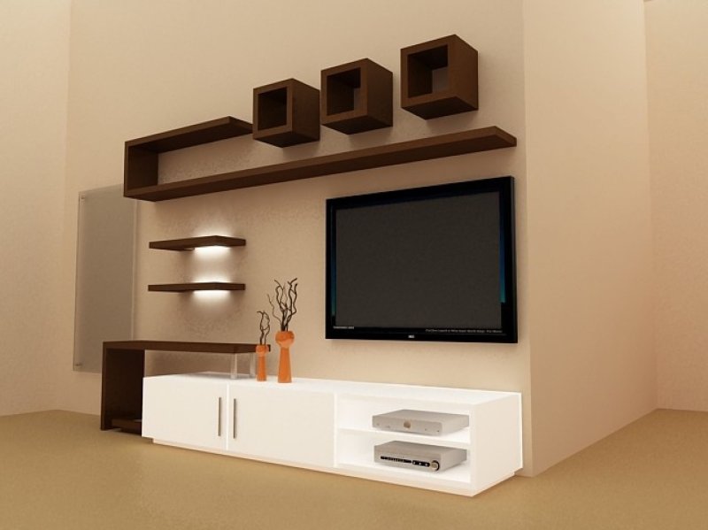 Shelves above the TV