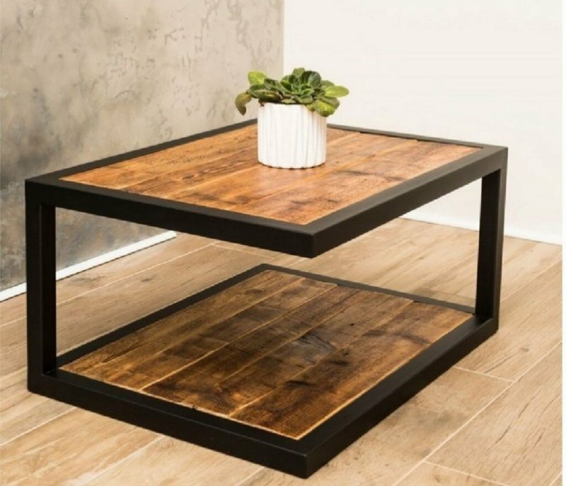 Coffee table loft metal wood