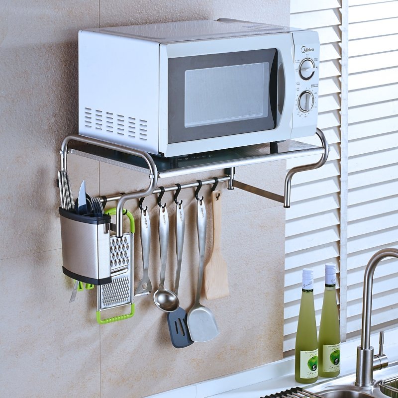 Microwave shelf in the kitchen