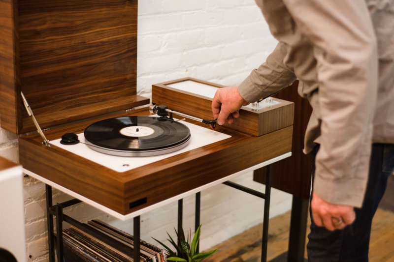 Vinyl records in the interior