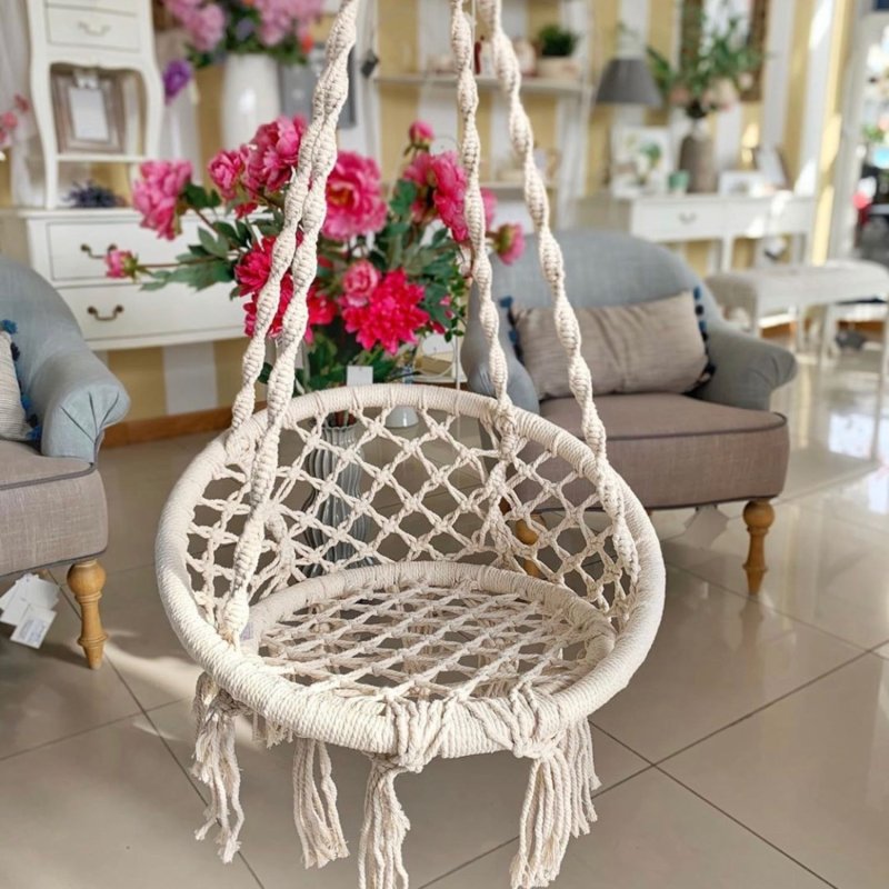 Swing of the hanging "chair-macram" wonderful garden 008.5, white