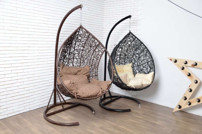 Pendant chairs from a rattan