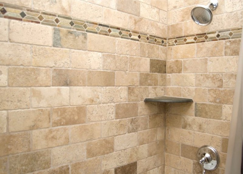 Shower from tiles