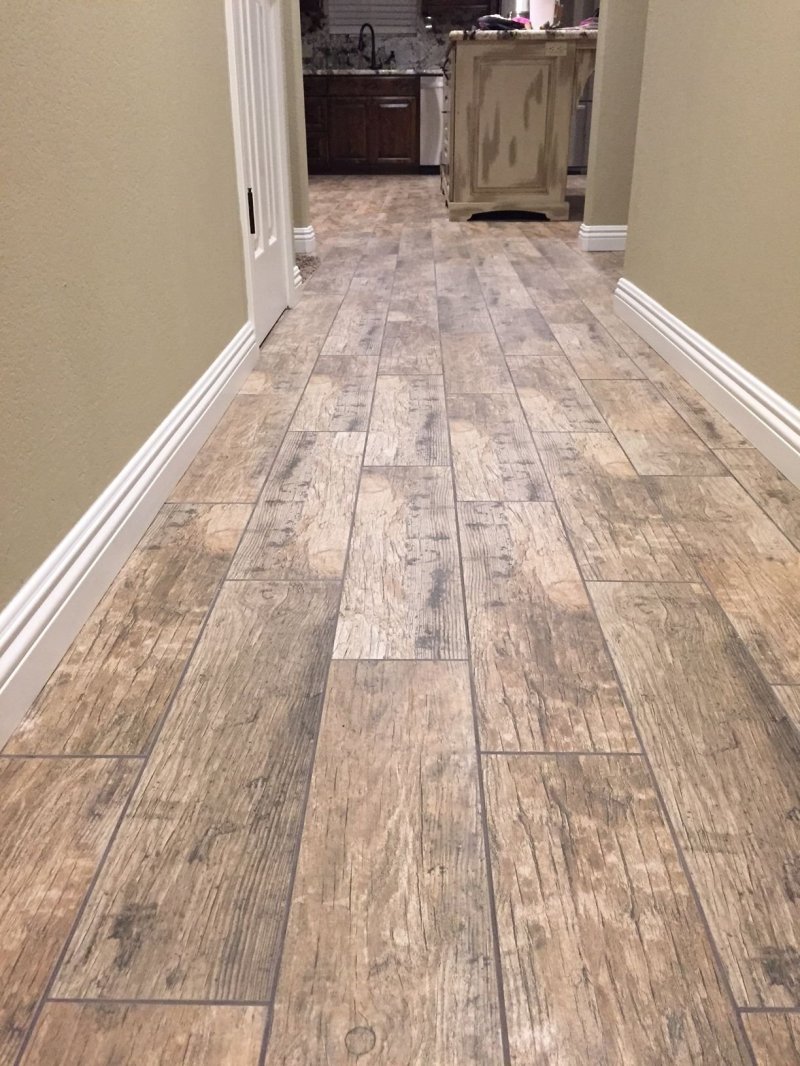 Wood tile to the floor