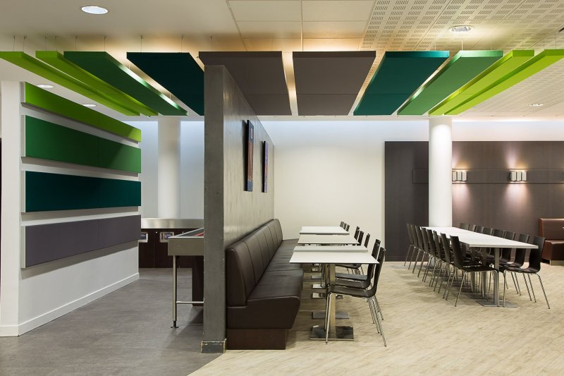 The interior of the school dining room