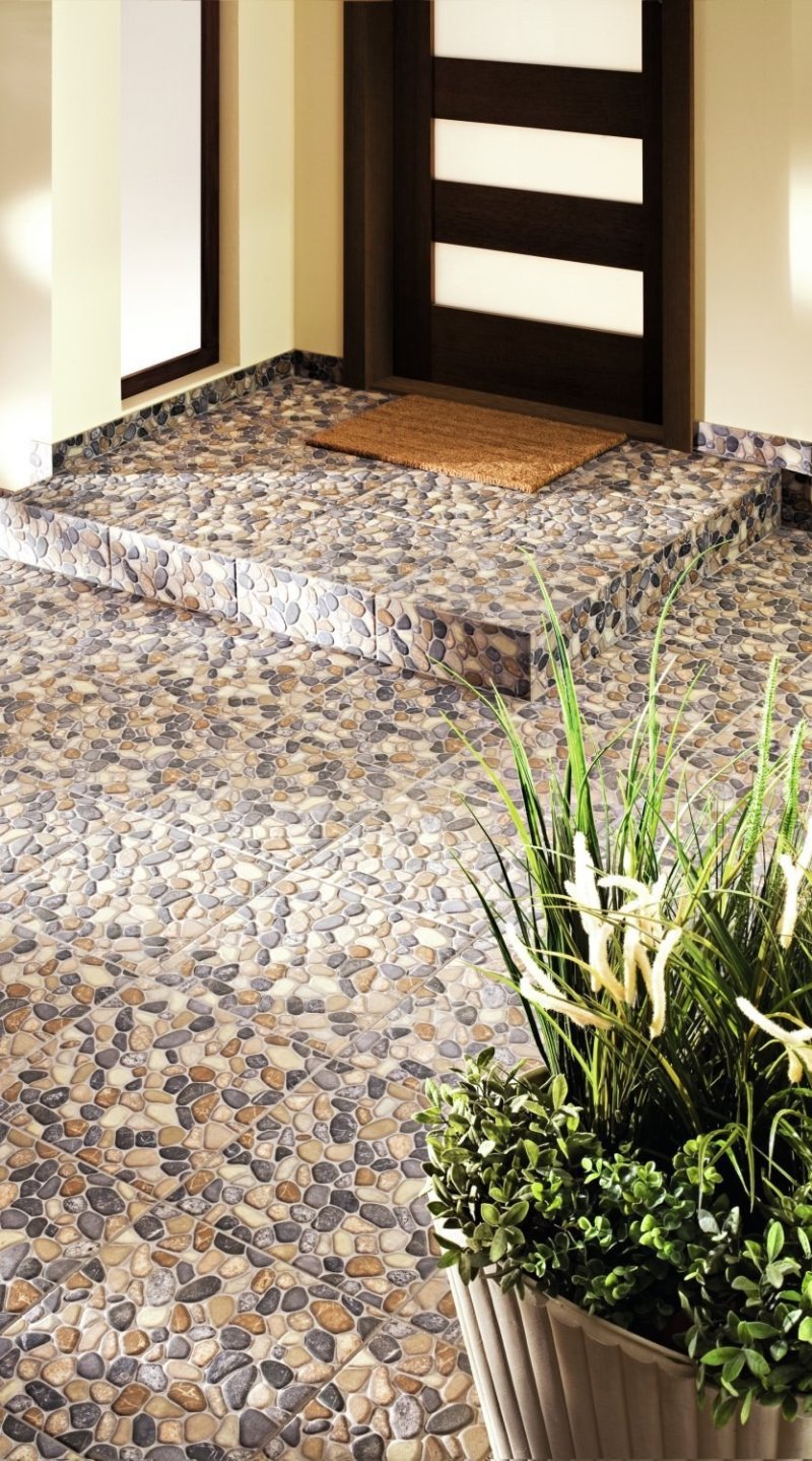 Tiles for pebbles on the floor