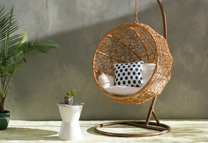 Pendant chairs from a rattan