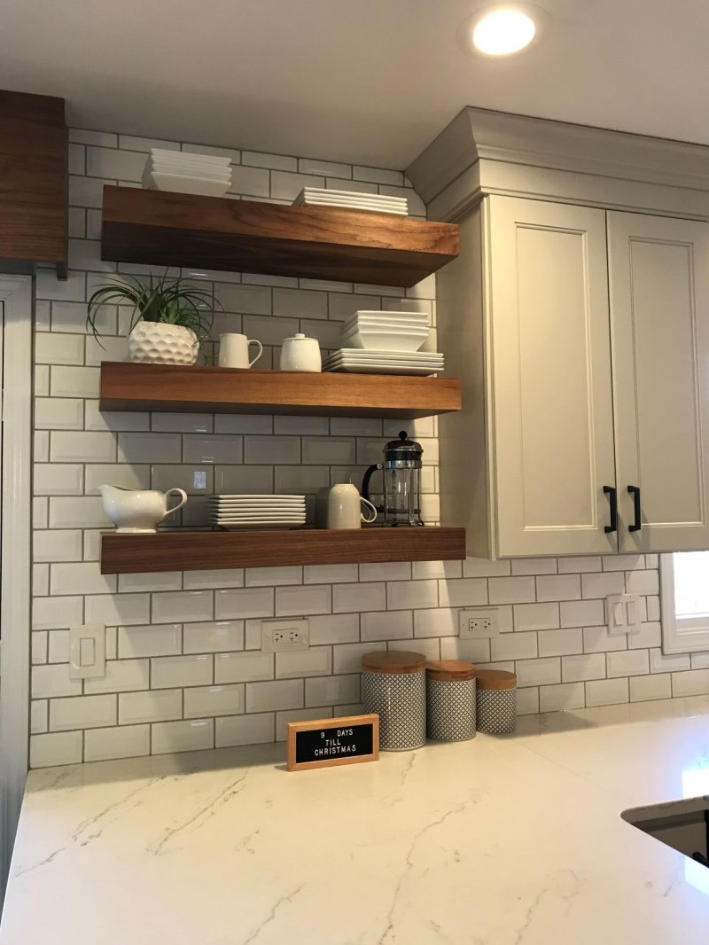 Kitchen with open shelves