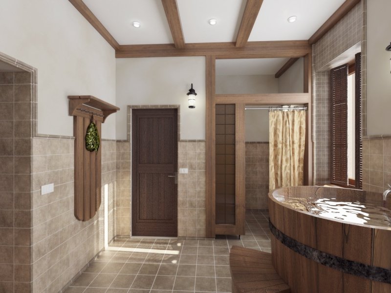 Shower in the bathhouse design