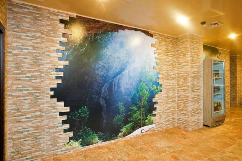 Wall decoration with stone