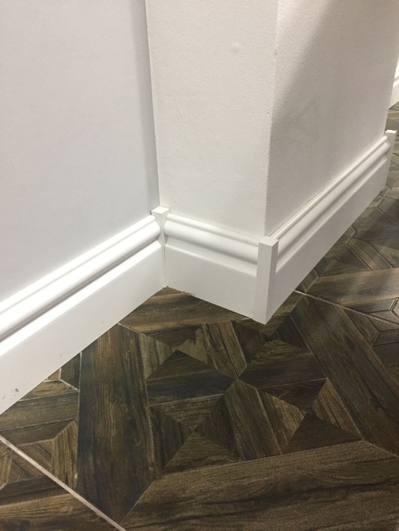 White skirting board is floor