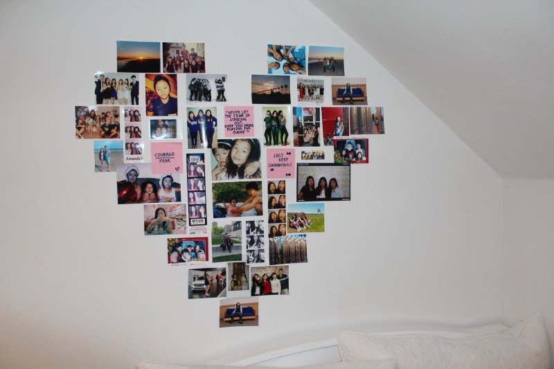 The heart from the photos on the wall