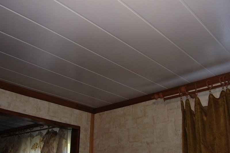 The ceiling with plastic panels