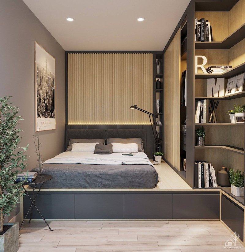 Small bedroom in a modern style