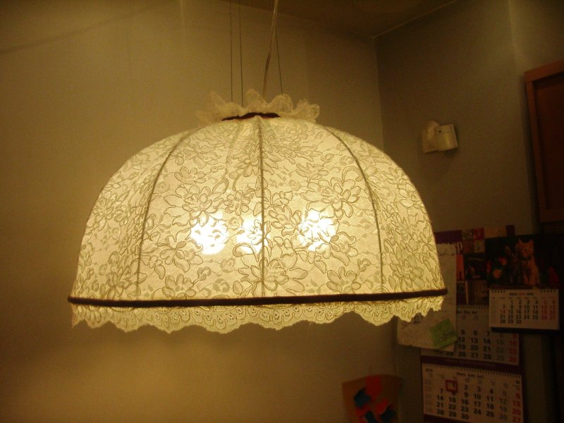 Lamp with a lampshade