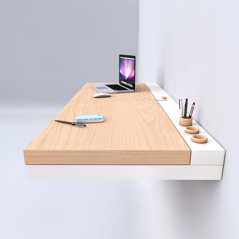 Suspended tabletop for desk