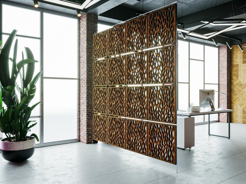 Decorative metal partition