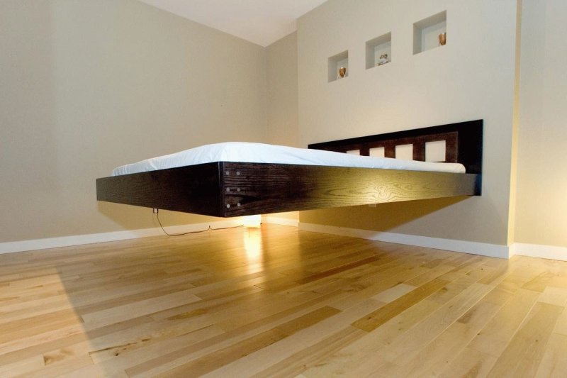 A bed with a soaring effect