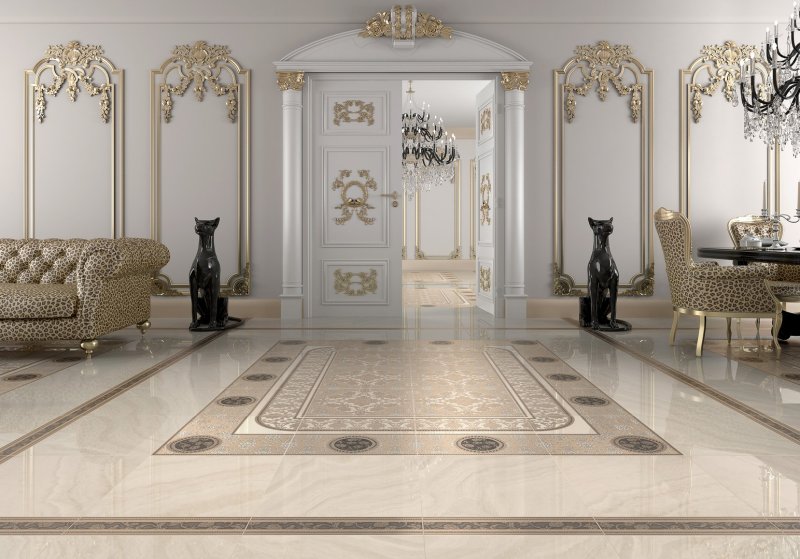 Floor tiles in classic style