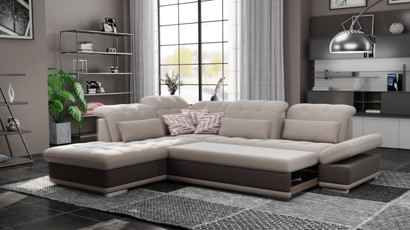 The corner sofa is modern