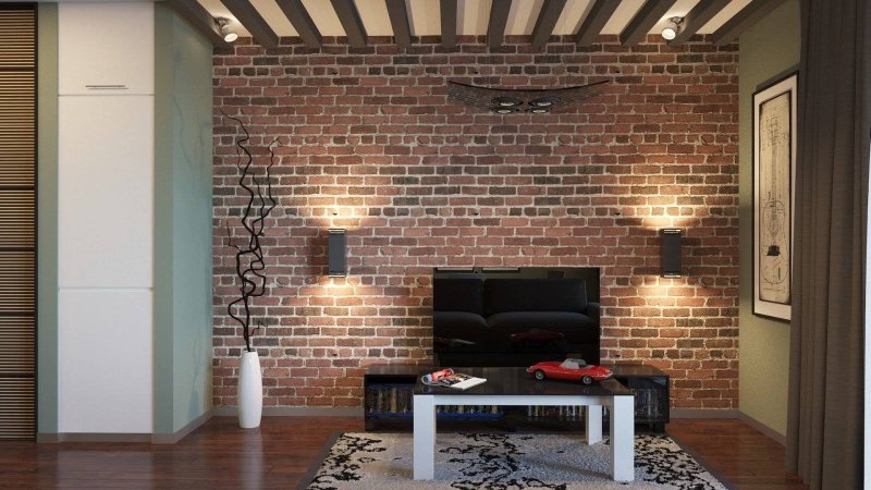 Brick wall in the interior