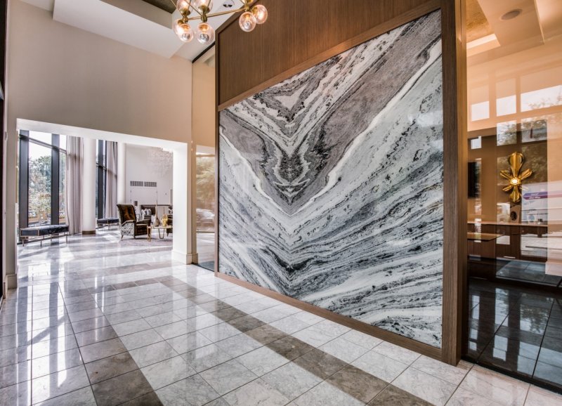 Marble panel on the wall