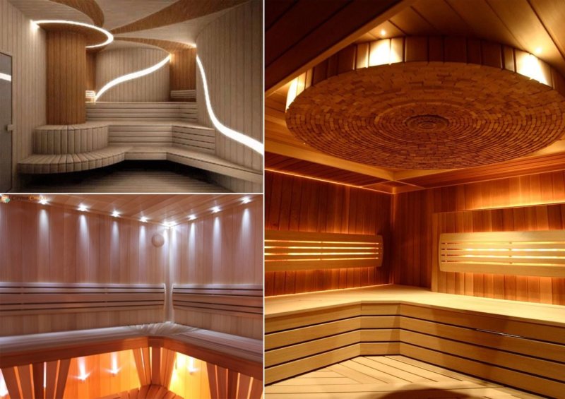 Steam room in a bathhouse design