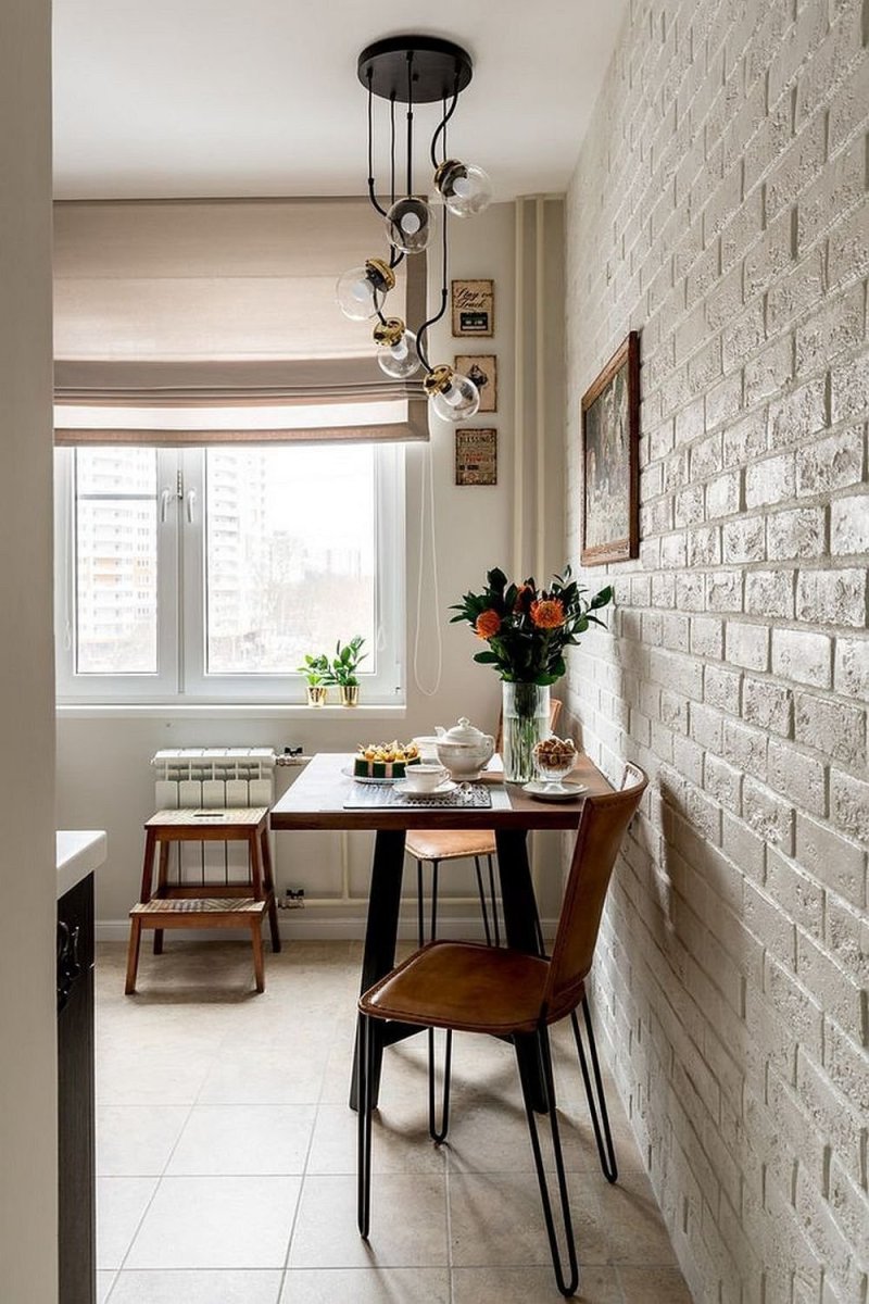 Brick wall in the kitchen