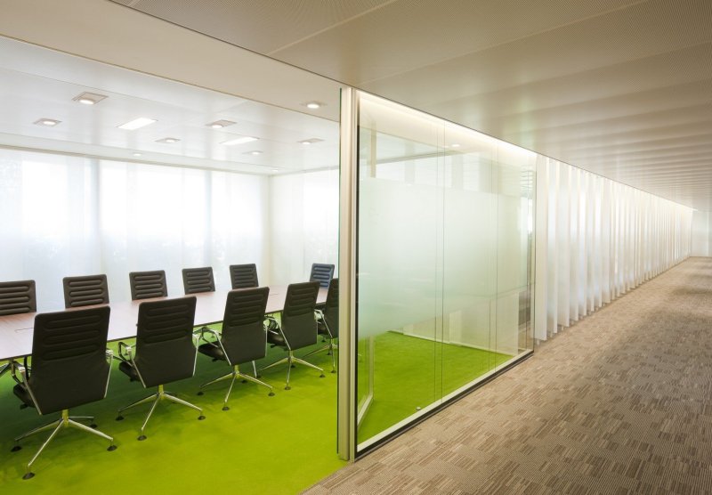 Glass office partitions