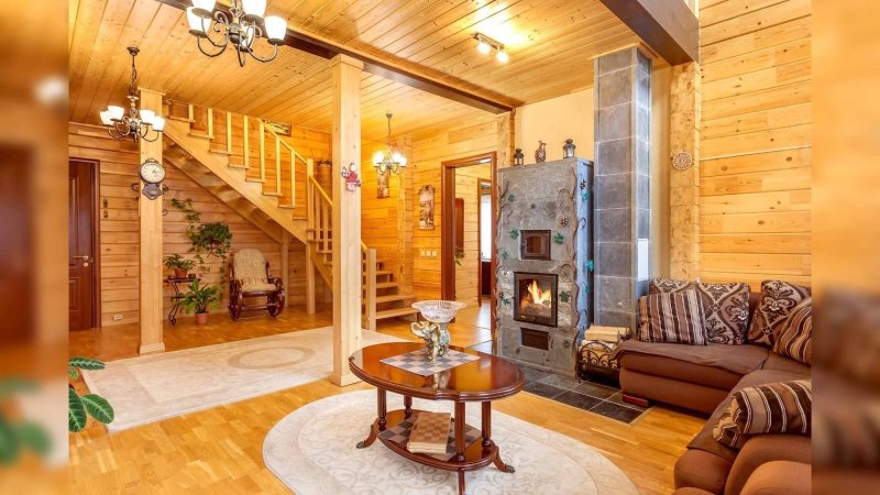 Interior in a wooden house