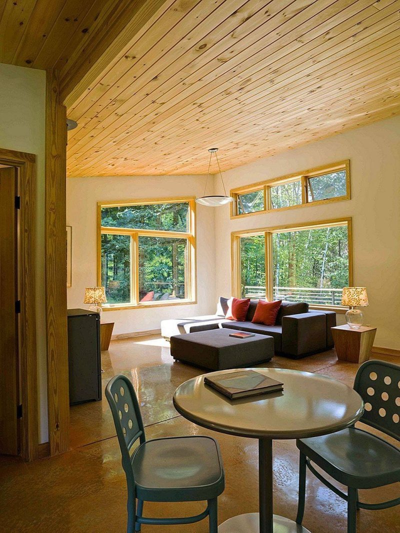 Wooden ceiling in a country house