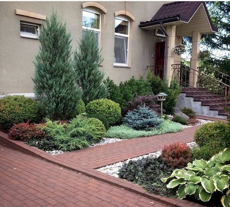 Landscape design in front of the house