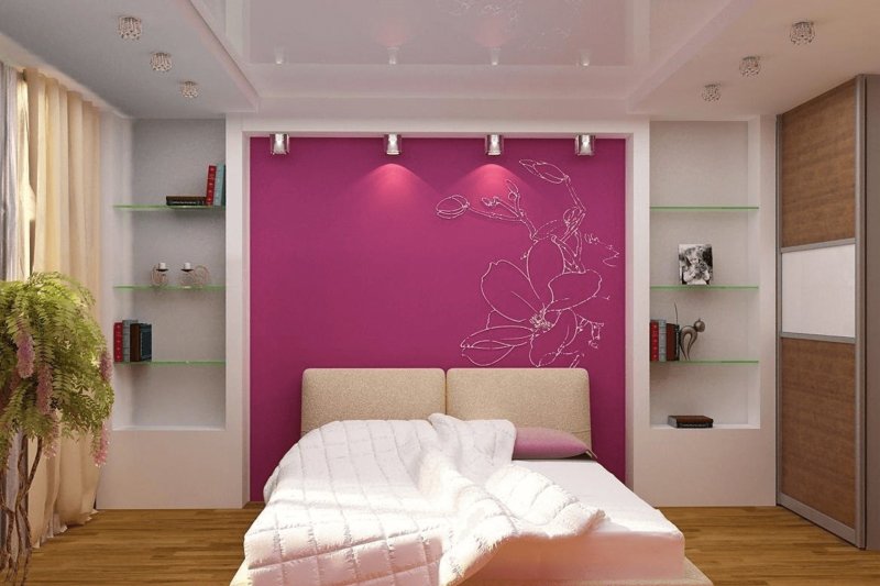 Ceiling in a small bedroom