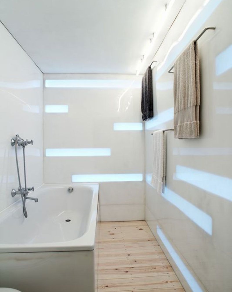 Bathroom design of plastic panels