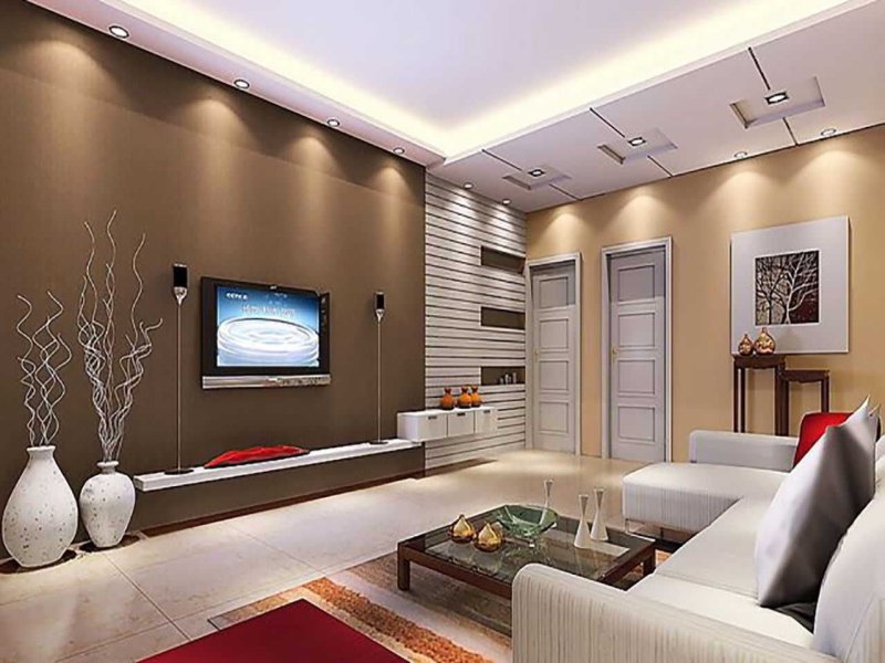 Lighting in the living room in a modern style