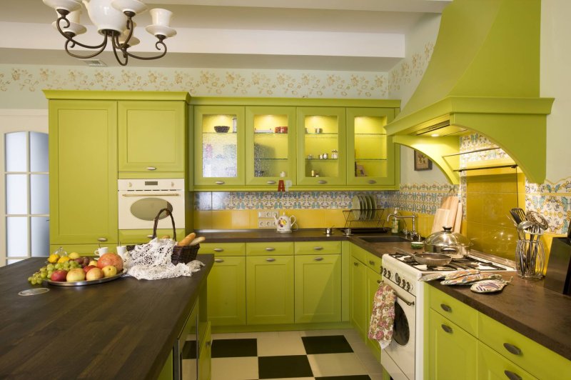 Olive -colored kitchens