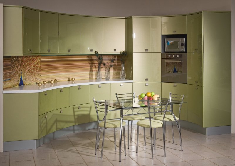 Kitchen olive color and pistachio