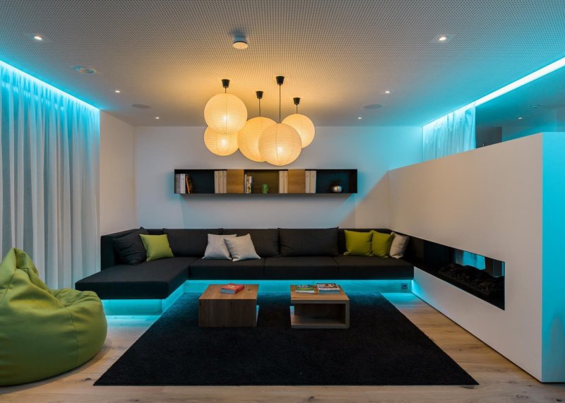 Lighting living room in a modern style